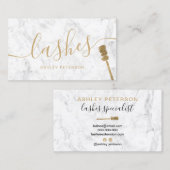 Moderne trendy girly gouden wimpers borstel wit ma visitekaartje (Voorkant / Achterkant)
