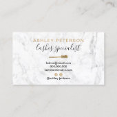 Moderne trendy girly gouden wimpers borstel wit ma visitekaartje (Achterkant)