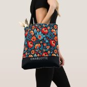 Moderne trendy Girly Wildflower Custom Bohemian Tote Bag (Dichtbij)