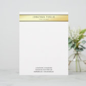 Moderne Trendy Glamour Goud Wit Elegante Sjabloon Briefhoofd (Staand voorkant)