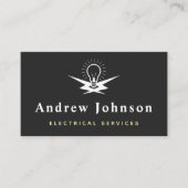 Moderne trendy gloeilamp elektrische lichtdiensten visitekaartje (Voorkant)