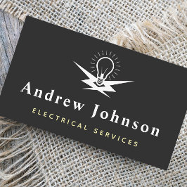 Moderne trendy gloeilamp elektrische lichtdiensten visitekaartje