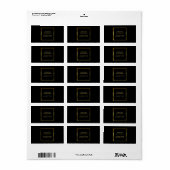 Moderne trendy Gold black return address Etiket (Full Sheet)
