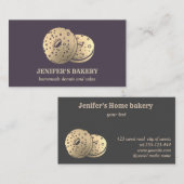 Moderne trendy gouden donuts zelfgemaakte bakkerij visitekaartje (Voorkant / Achterkant)