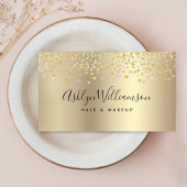 Moderne trendy gouden kapsalon make-up artiest lux visitekaartje