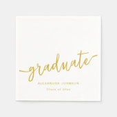 Moderne Trendy Gouden Script Afstudeerfeest Servet (Voorkant)