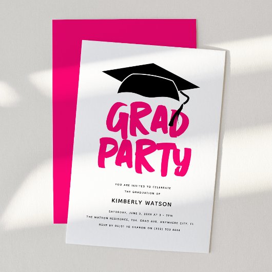 Moderne Trendy GRAD-feest Afstudeerfeest  Kaart