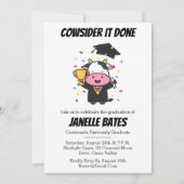 Moderne trendy grappige afstudeeruitnodigingen kaart (Voorkant)