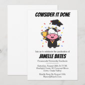 Moderne trendy grappige afstudeeruitnodigingen kaart (Voorkant / Achterkant)