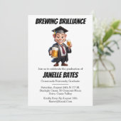 Moderne trendy grappige afstudeeruitnodigingen kaart (Staand voorkant)