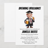 Moderne trendy grappige afstudeeruitnodigingen kaart (Voorkant / Achterkant)