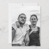 Moderne trendy grijze, eenvoudige fotobruiloft kaart (Achterkant)