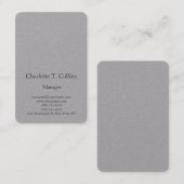 Moderne trendy grijze vlakte professionele minimal visitekaartje (Voorkant / Achterkant)