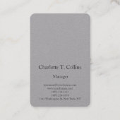 Moderne trendy grijze vlakte professionele minimal visitekaartje (Voorkant)