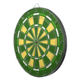 Moderne Trendy Groen en Geel Dartbord (Voorkant Rechts)