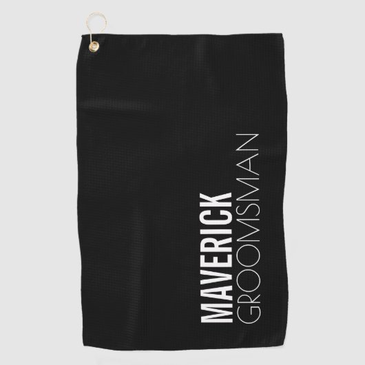 Moderne trendy Groomsmen Gift Mannelijke bruiloft Golfhanddoek (Voorkant)