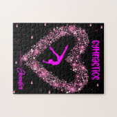 Moderne trendy gymnastiek gepersonaliseerde naam legpuzzel (Horizontaal)