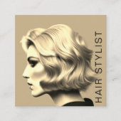 Moderne Trendy Hair Stylist Artist Vierkante Visitekaartje (Voorkant)