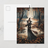 Moderne trendy Halloween heks in bos            Briefkaart (Voorkant / Achterkant)