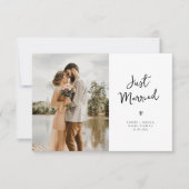 moderne trendy hartscript bruiloft aankondiging (Voorkant)