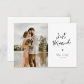 moderne trendy hartscript bruiloft aankondiging (Voorkant / Achterkant)