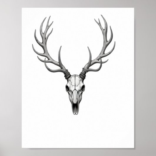 Moderne trendy herten schedel Sticker 2 Poster (Voorkant)