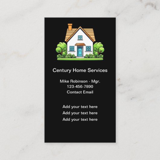 Moderne Trendy Home Services Visitekaartjes (Voorkant)