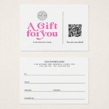 Moderne Trendy Hot-roze QR-codenumkaarten