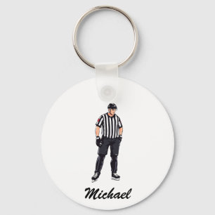 Moderne trendy ijshockeyscheidsrechter gepersonali sleutelhanger