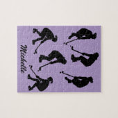 Moderne trendy ijshockeyspeler Gepersonaliseerde n Legpuzzel (Horizontaal)