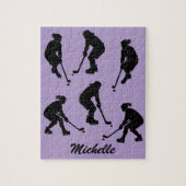 Moderne trendy ijshockeyspeler Gepersonaliseerde n Legpuzzel (Verticaal)