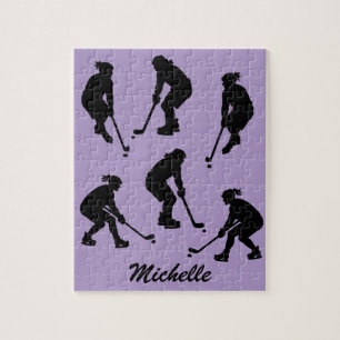 Moderne trendy ijshockeyspeler Gepersonaliseerde n Legpuzzel