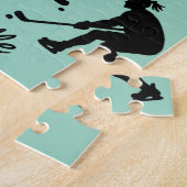 Moderne trendy ijshockeyspeler Gepersonaliseerde n Legpuzzel (Zijkant)