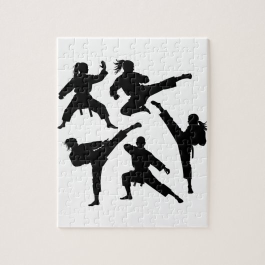 Moderne trendy karate / taekwondo / judo legpuzzel (Verticaal)