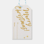 Moderne trendy kerst, bosgroen, donker, schemerig, cadeaulabel (Voorkant)