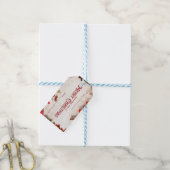 Moderne trendy kerst, bosgroen, donker, schemerig, cadeaulabel (Met Touw)