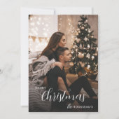 Moderne Trendy Kerst Donker Rokerig Paar Foto Kaart (Voorkant)