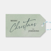 Moderne trendy kerst | Elegant groen Cadeaulabel (Voorkant (Horizontaal))