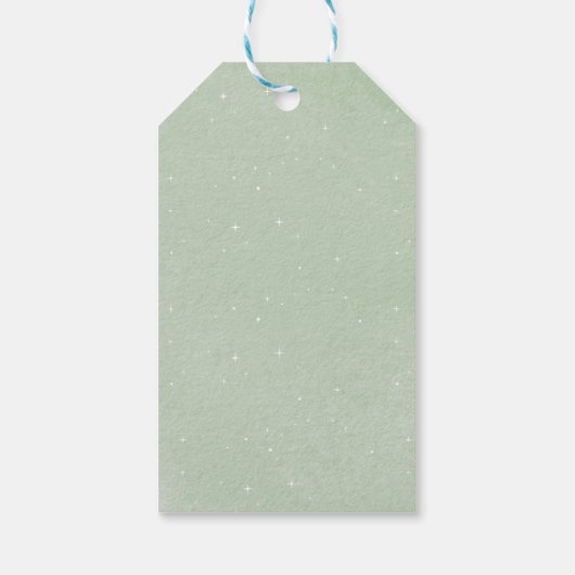 Moderne trendy kerst | Elegant groen Cadeaulabel (Achterkant)