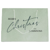 Moderne trendy kerst | Elegant groen Groot Cadeauzakje (Voorkant)