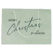Moderne trendy kerst | Elegant groen Groot Cadeauzakje (Achterkant)