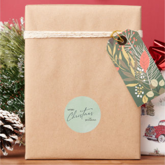 Moderne trendy kerst | Elegant groen Ronde Sticker