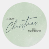Moderne trendy kerst | Elegant groen Ronde Sticker (Voorkant)