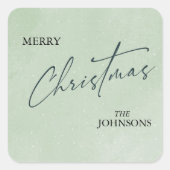 Moderne trendy kerst | Elegant groen Vierkante Sticker (Voorkant)