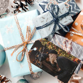 Moderne trendy kerst | Romantisch paar foto Cadeaulabel