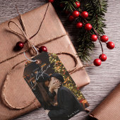 Moderne trendy kerst | Romantisch paar foto Cadeaulabel