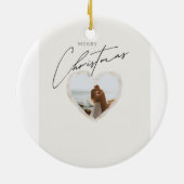 Moderne trendy kerst | Romantisch paar foto Keramisch Ornament (Achterkant)