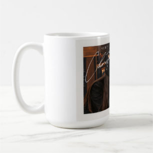 Moderne trendy kerst Romantisch paar foto Koffiemok