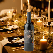 Moderne trendy kerst | Romantisch paar foto Wijn Etiket