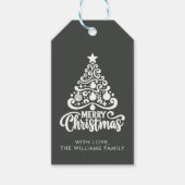 Moderne Trendy Kerstbos Groene Vakantie Favor Cadeaulabel (Voorkant)